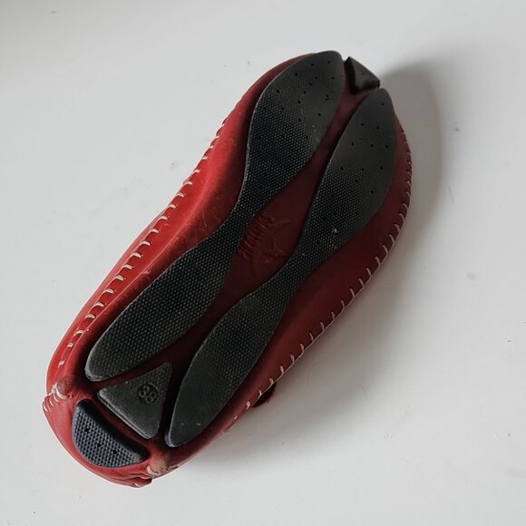 PIKOLINOS | Jerez Ballerina Flats Mary Jane Red Leather Laser Cut Sz 38 - Picture 5 of 5